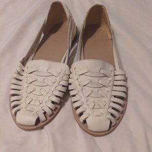 Nisolo handmade huarache sandals in cream